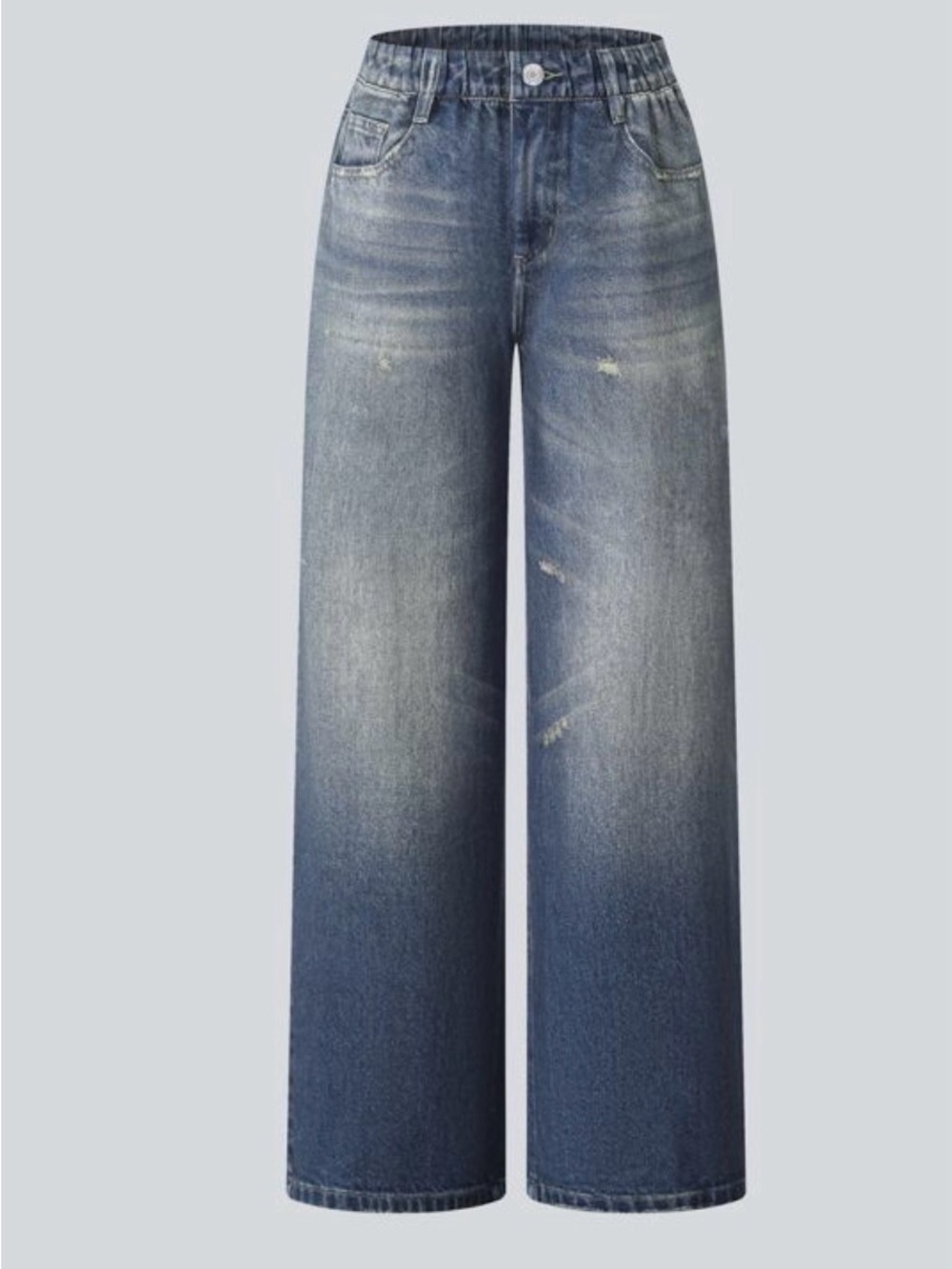 SOLD Halara Mid Rise Denim Print French Terry Viral Sweatpants Jeans w/ pockets